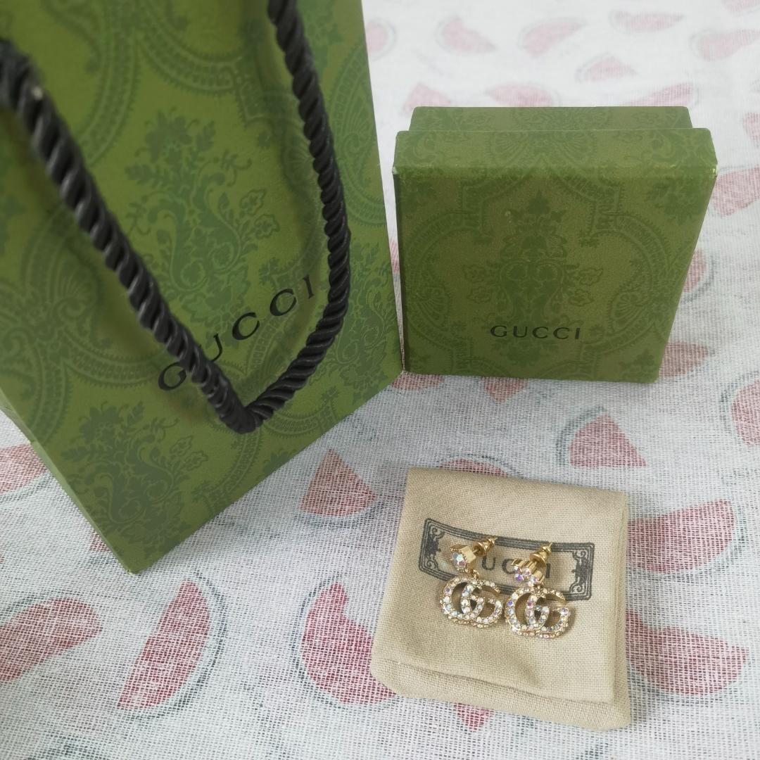 グッチ GUCCI クリスタル ダブルG ピアス