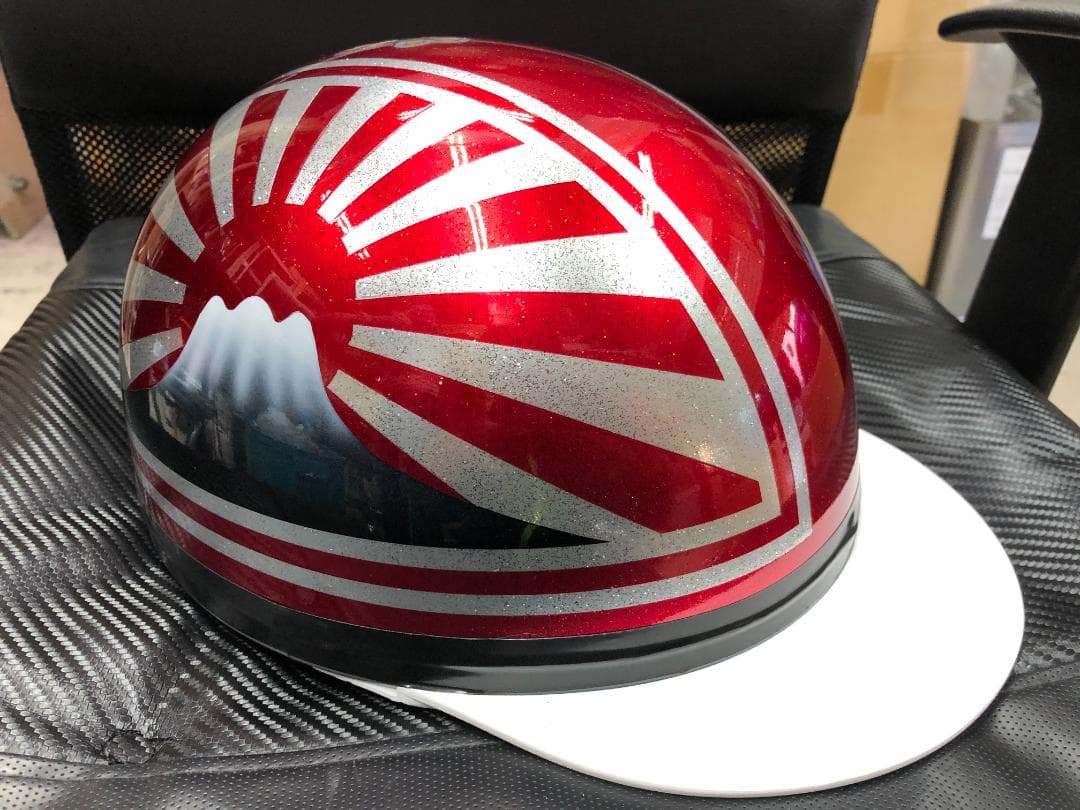 コルク半　カスタム　富士日章　三つボタン　キャンディレッドラメ高級クリヤ送料無料