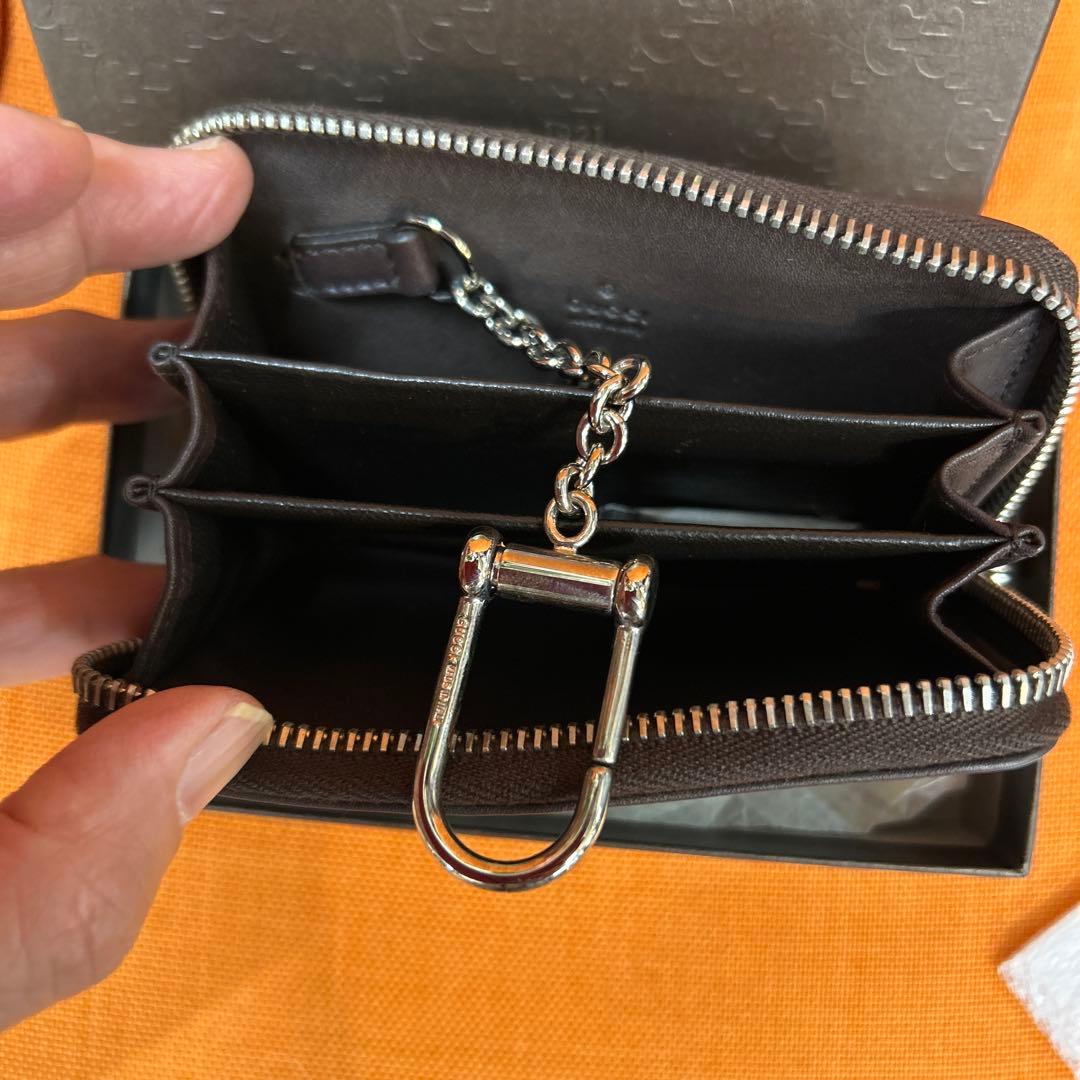 GUCCI GGパターン ケース ブラウン　キーホルダー付き　未使用
