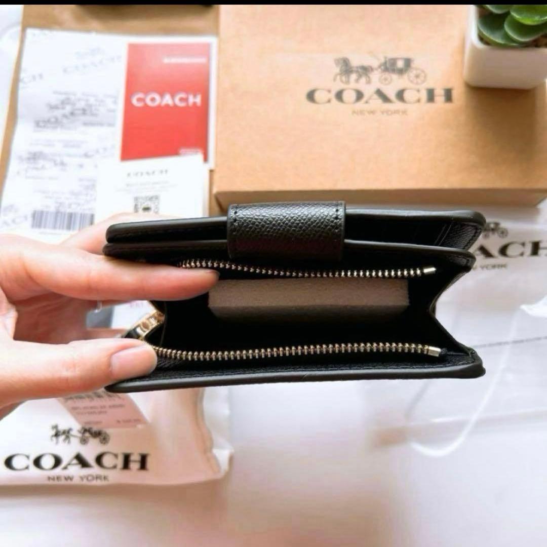 ✨新品未使用✨COACH 二つ折り財布　レザー　ブラック　ユニセックス