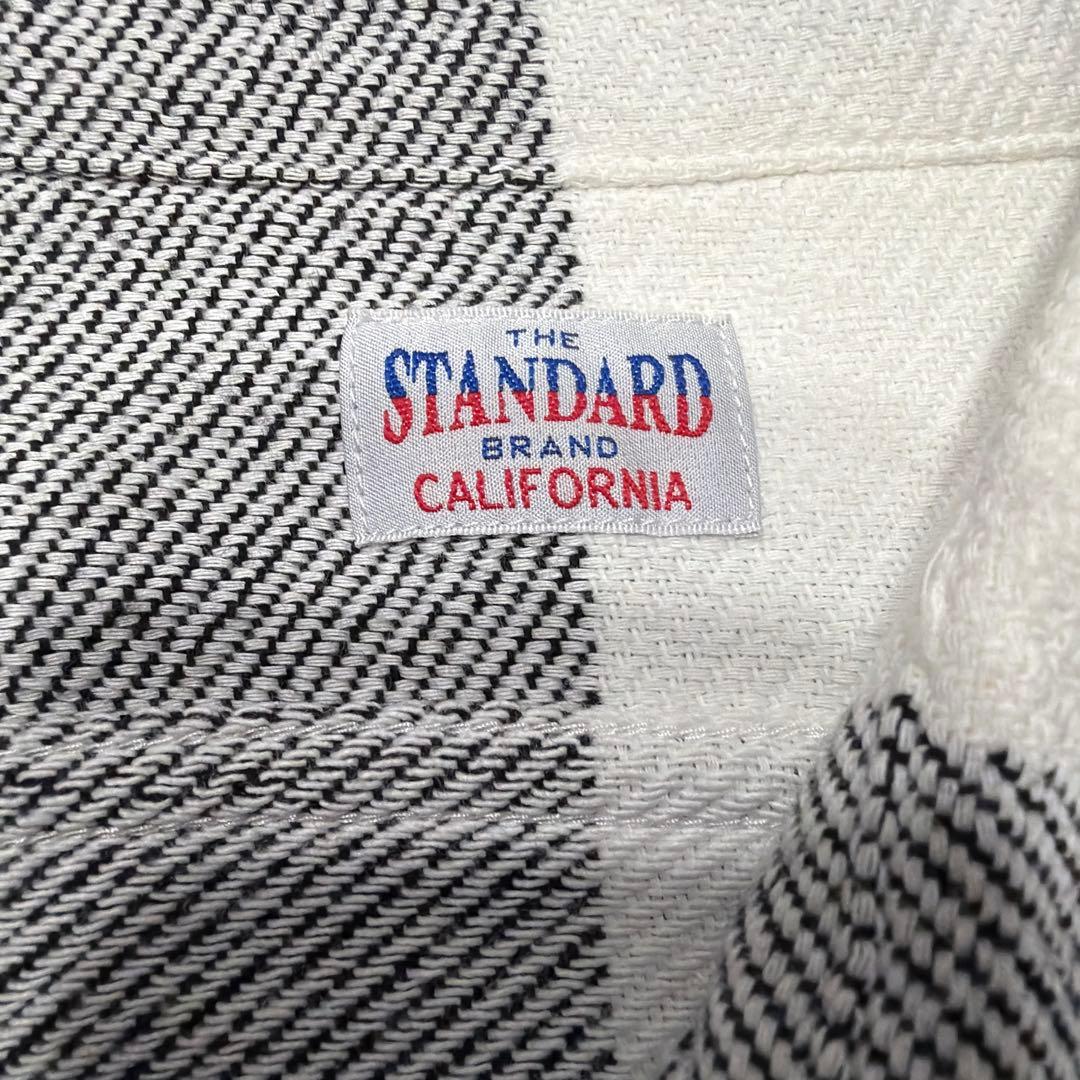SD FLANNEL CHECK SHIRT 白黒　L