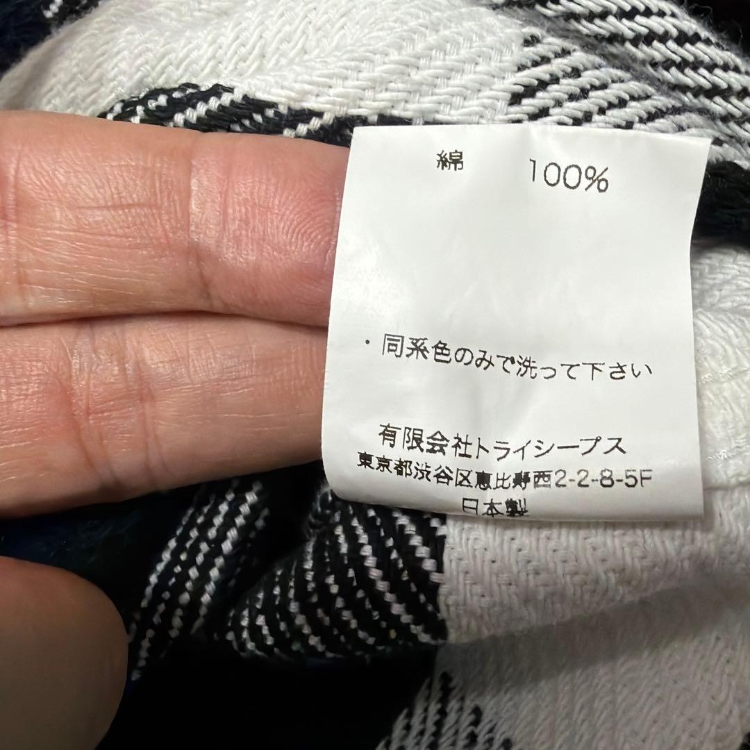 SD FLANNEL CHECK SHIRT 白黒　L