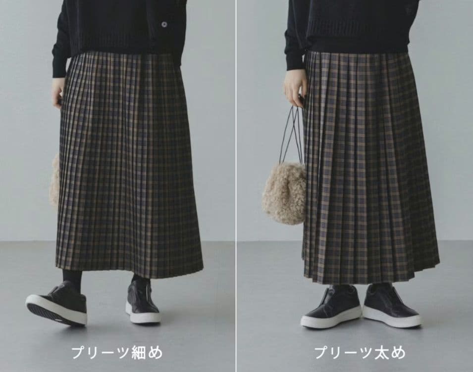 北欧暮らしの道具店　sosottoチェック柄プリーツスカート / 千鳥柄タータン