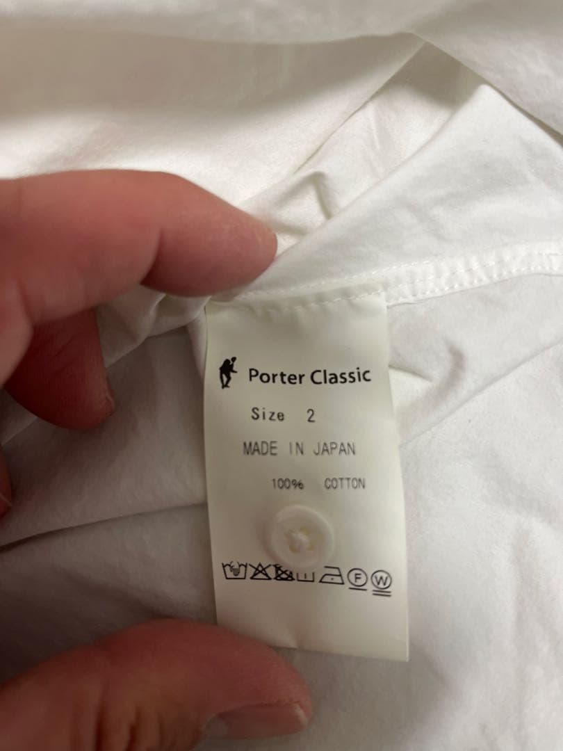 PorterClassicポータークラシック ワイドポケットシャツ ホワイト