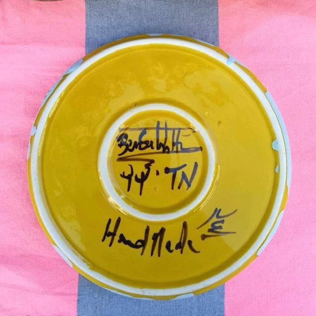 ハネンさんのカラフル陶器　プレート約22cmとマグカップセット　サパJT