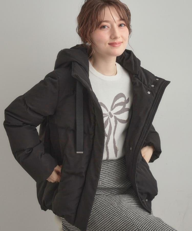新品未使用 　クチュールブローチ【冬の名品・撥水】愛されダウン　黒　М