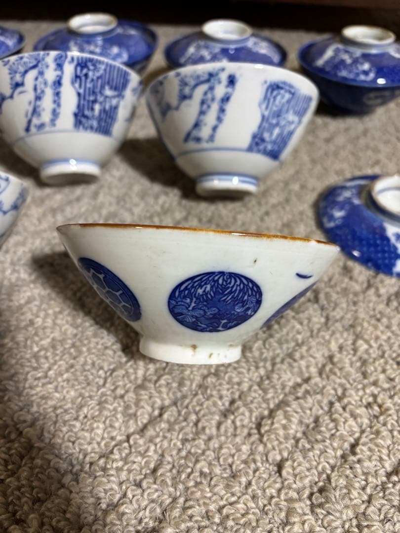 古伊万里 江戸時代 染付 蓋付あり 有田焼き 陶磁器 茶碗 まとめ 骨董品