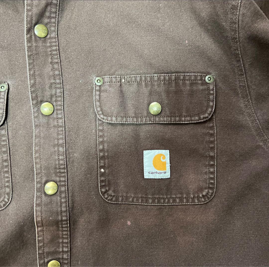 Carhartt ダークブラウン シャツジャケット