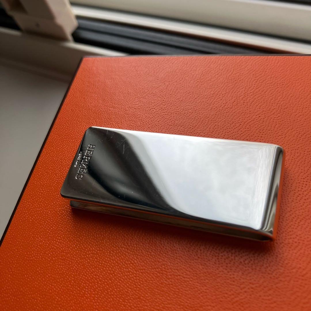美品 HERMES エルメス マネークリップ シルバー925 エヴリン 箱付き