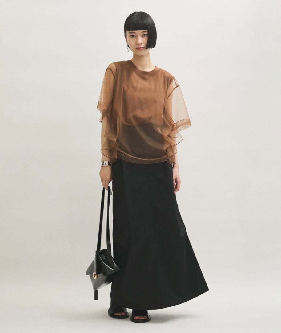 ADAM ET ROPE' FEMME ギャザーチュールトップス