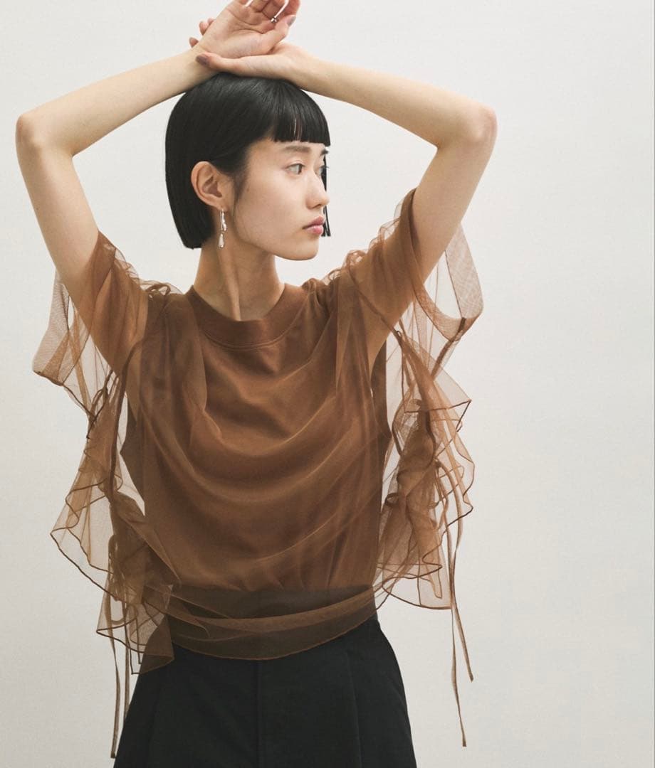 ADAM ET ROPE' FEMME ギャザーチュールトップス