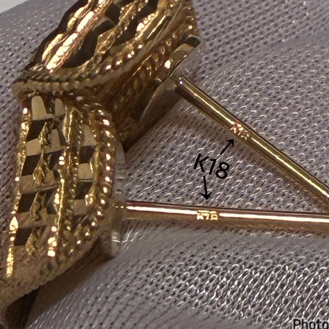 K18イエローゴールドピアス18k 18金　750