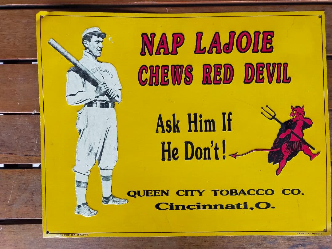 NAP  LAJOIE CHEWS RED DEVIL 　ヴィンテージ看板