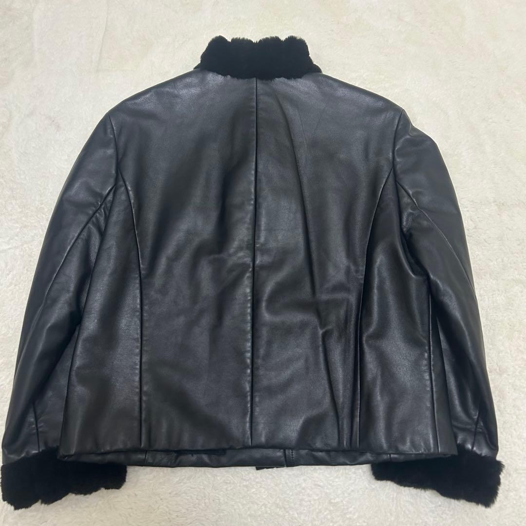 【美品】バルマン ヌートリアファー ラムレザージャケット ブラック Lサイズ