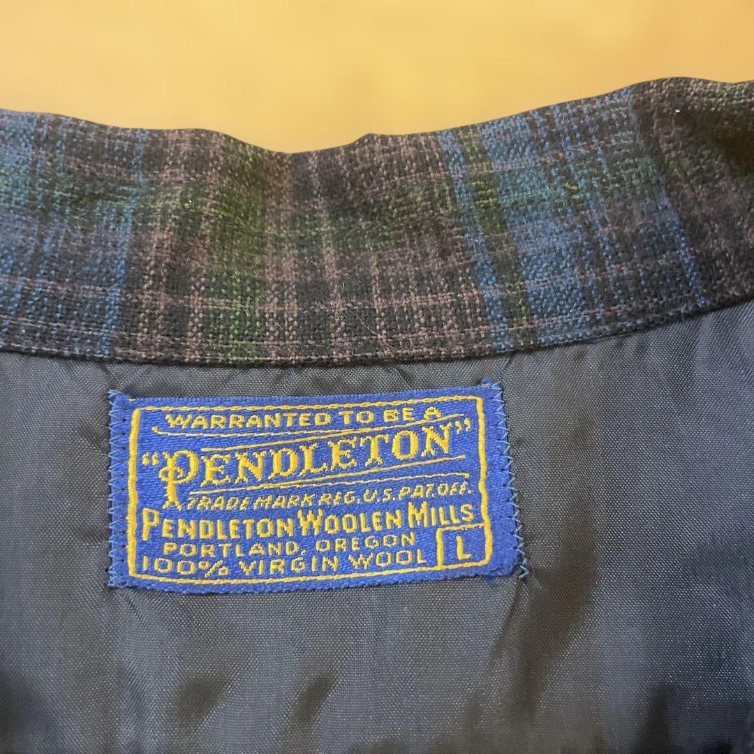 ち*！様 L 青 ブラウン 黒 pendleton ウール ボードシャツ