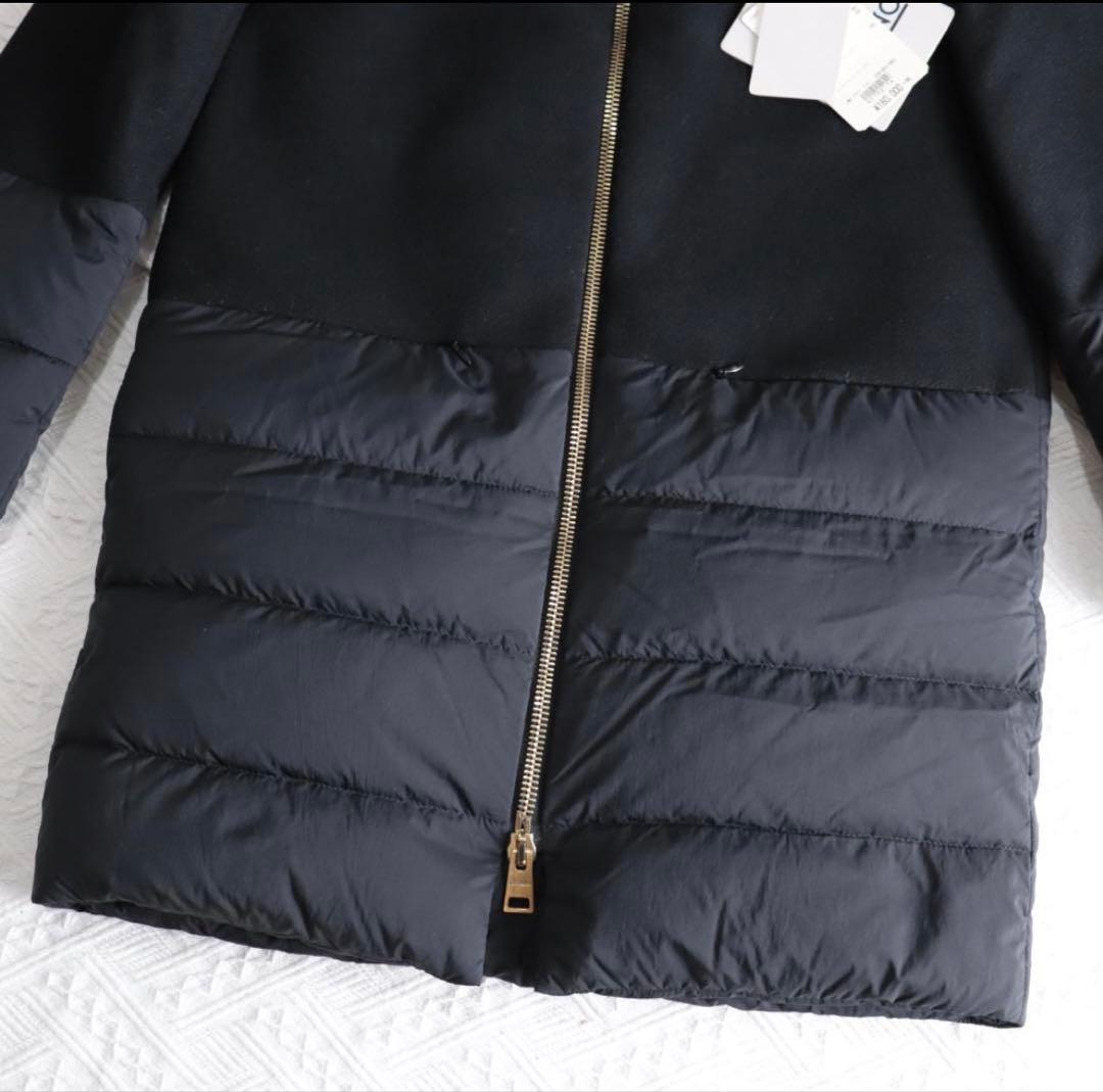 HERNO ヘルノ　ウール切り替え　異素材ダウンコート　size４０　ブラック