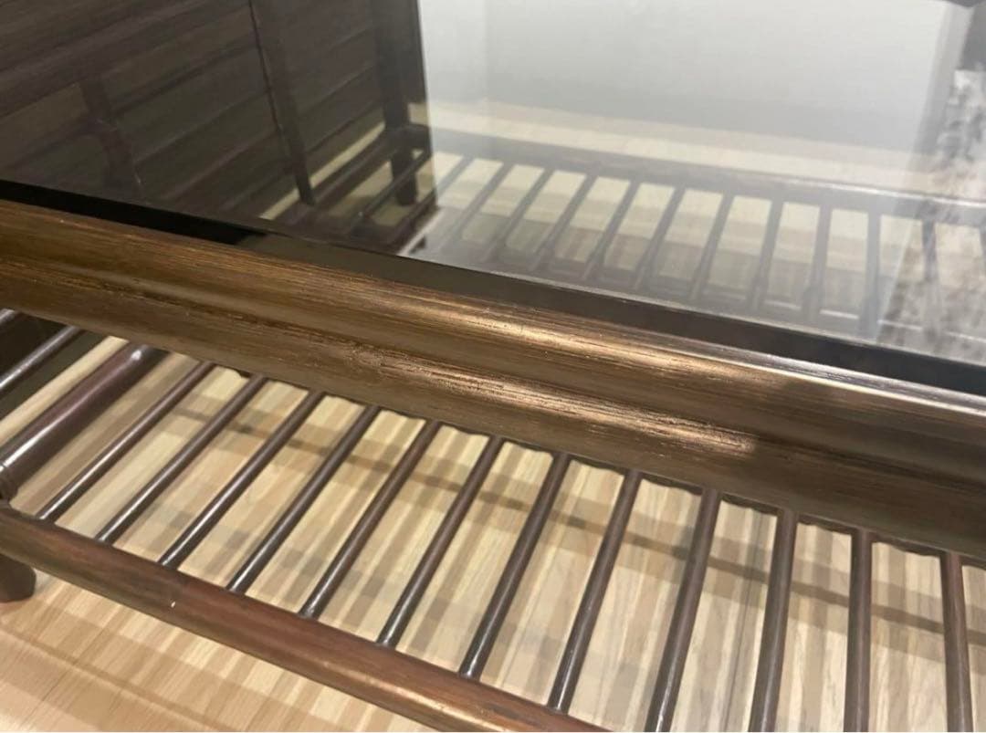 カサブランカ　ガラスローテーブル