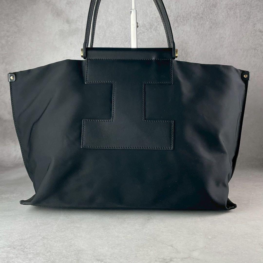Ayuka✨IACUCCI ソルベット トートバッグ 黒 ナイロン×レザー