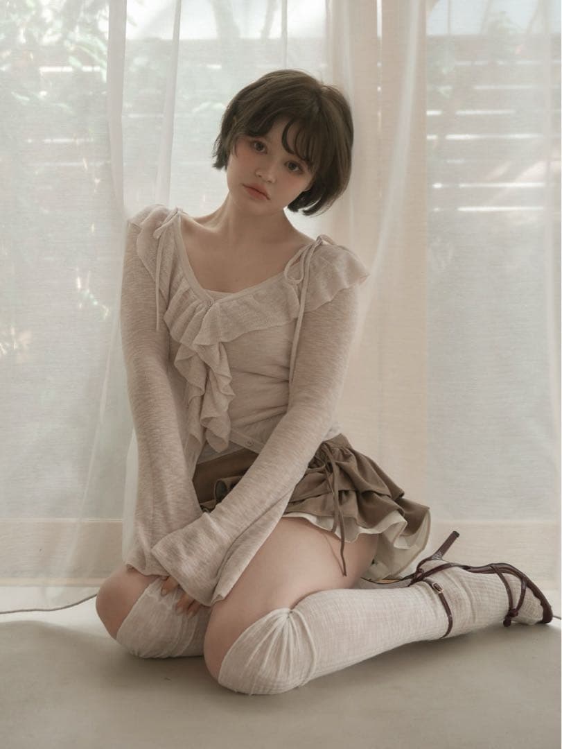 トップス Andmary Fiona ruffle tops pink