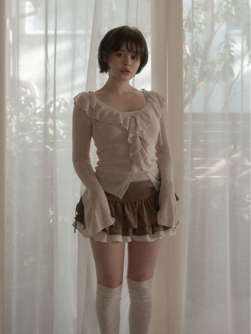 トップス Andmary Fiona ruffle tops pink