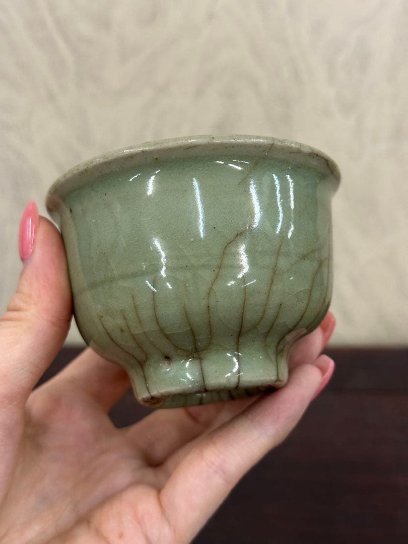中國古美術 明龍泉 青磁 茶碗 盃 茶道具 煎茶道具
