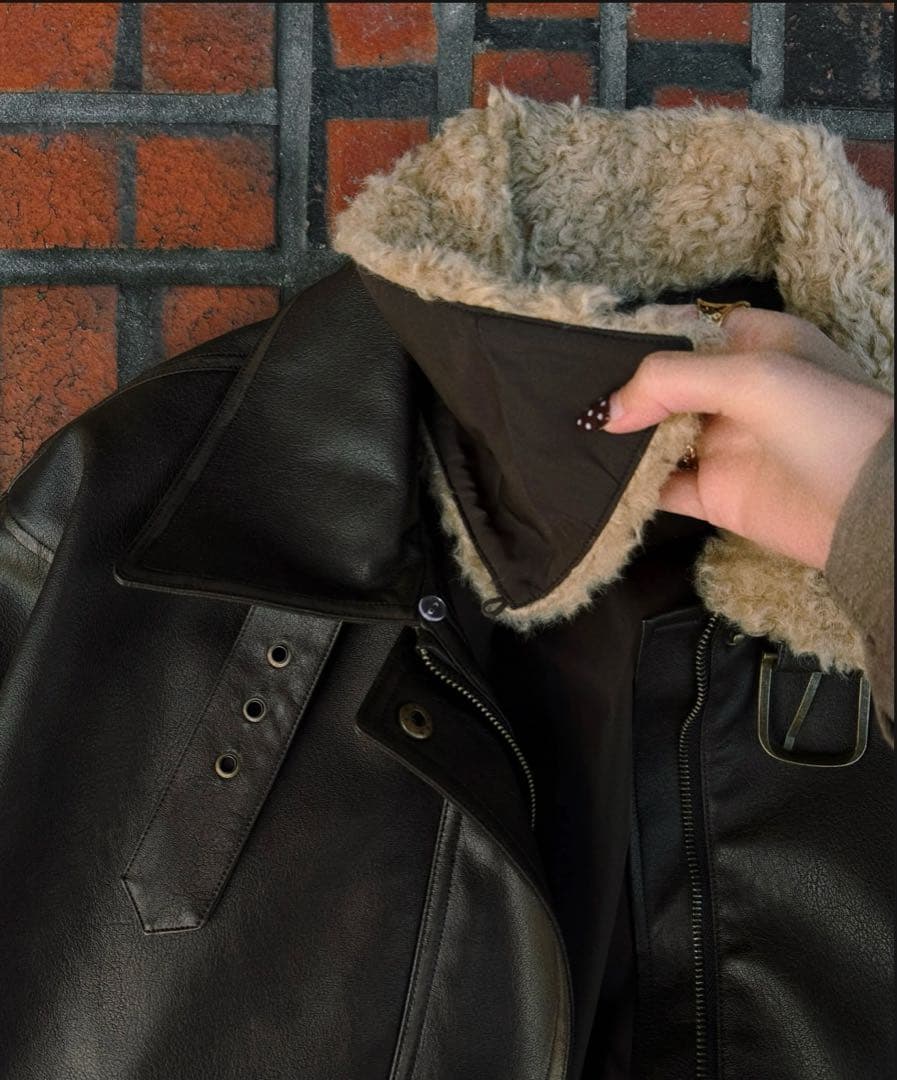 ジャケット・アウター Nalm. vintage leather jacket dark brown