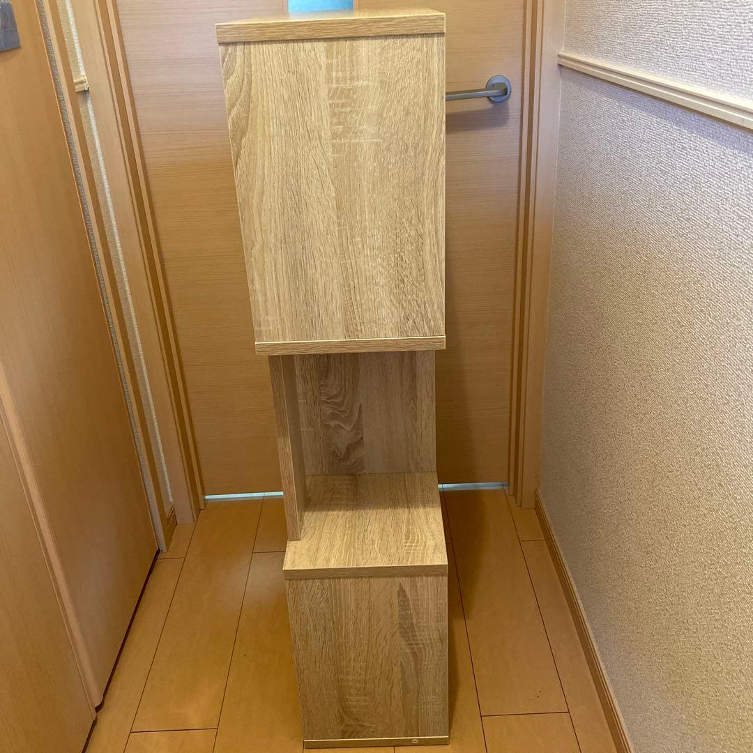 アイリスプラザ　ナチュラル木製オープンシェルフ 3段