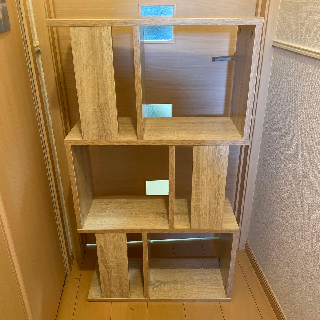 アイリスプラザ　ナチュラル木製オープンシェルフ 3段