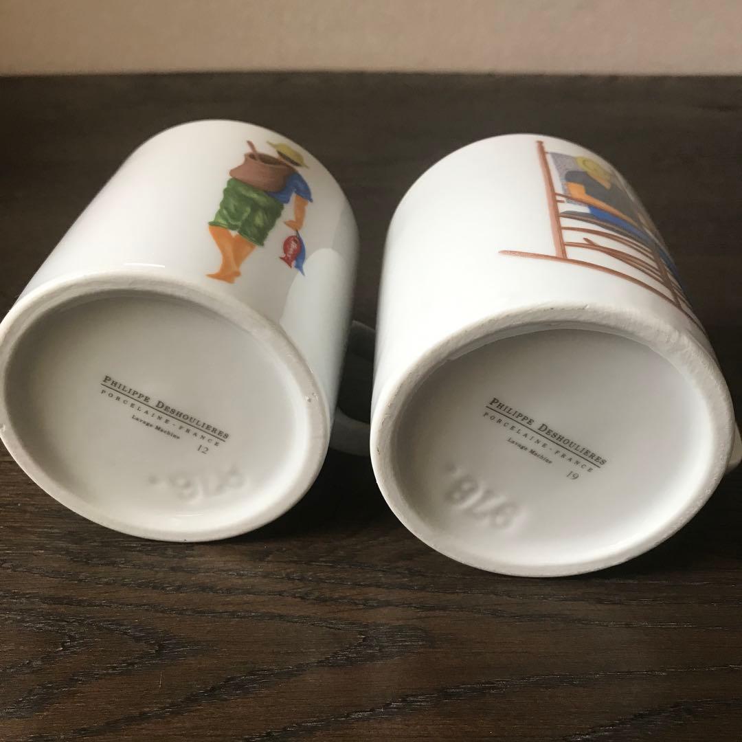 【未使用】リモージュ フィリップ デズリエ　大皿プレート マグカップ　6点セット