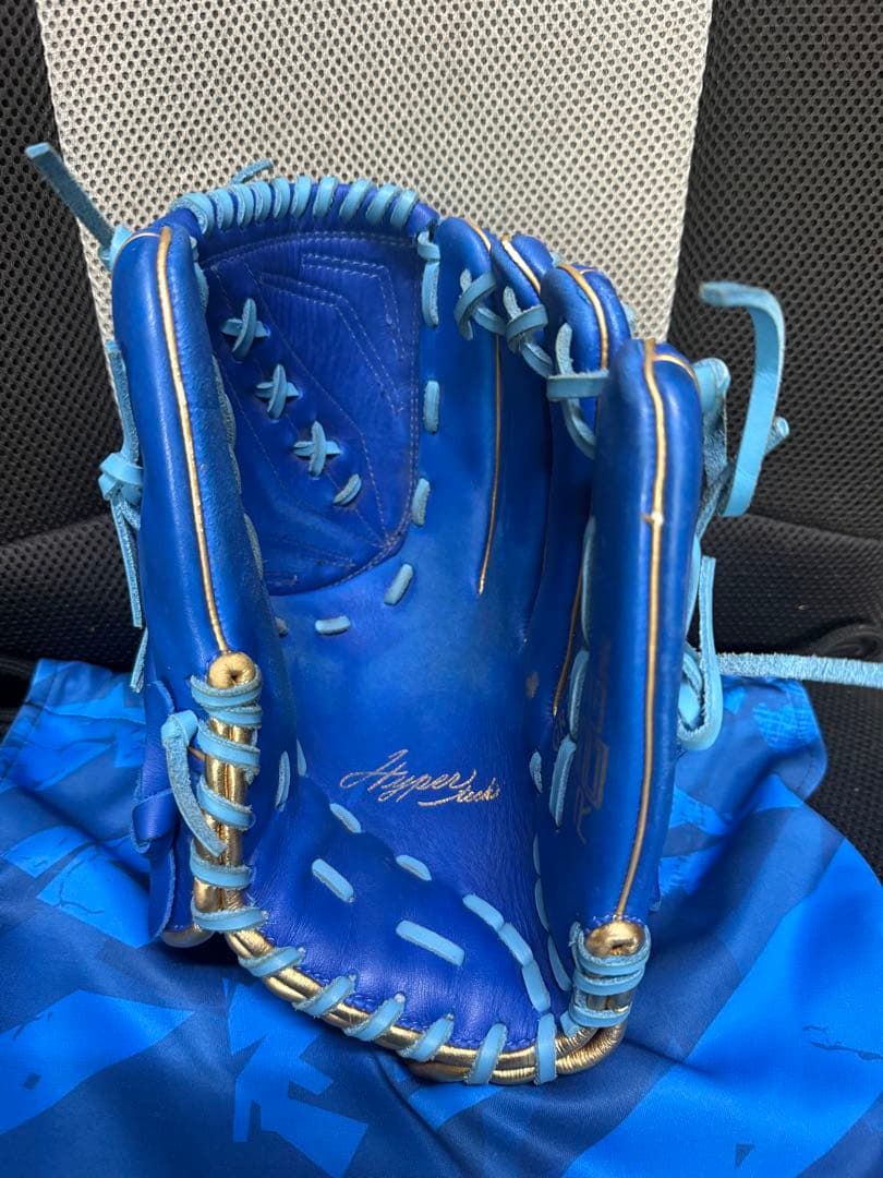 Rawlings Wing 青 軟式グローブ ピッチャー用　収納袋付き