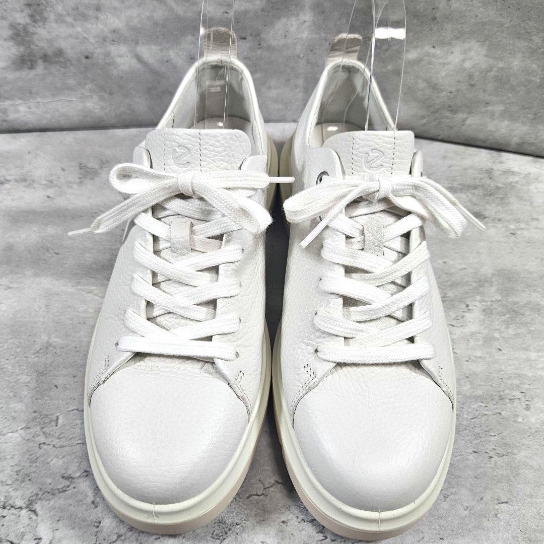 美品 ECCO エコー レザースニーカー 厚底 ホワイト 38