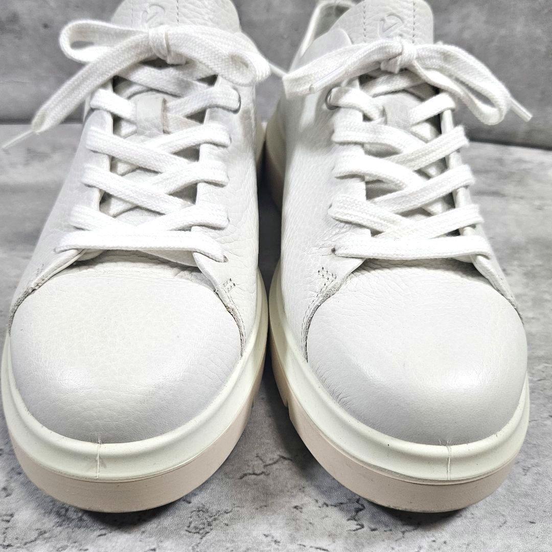 美品 ECCO エコー レザースニーカー 厚底 ホワイト 38