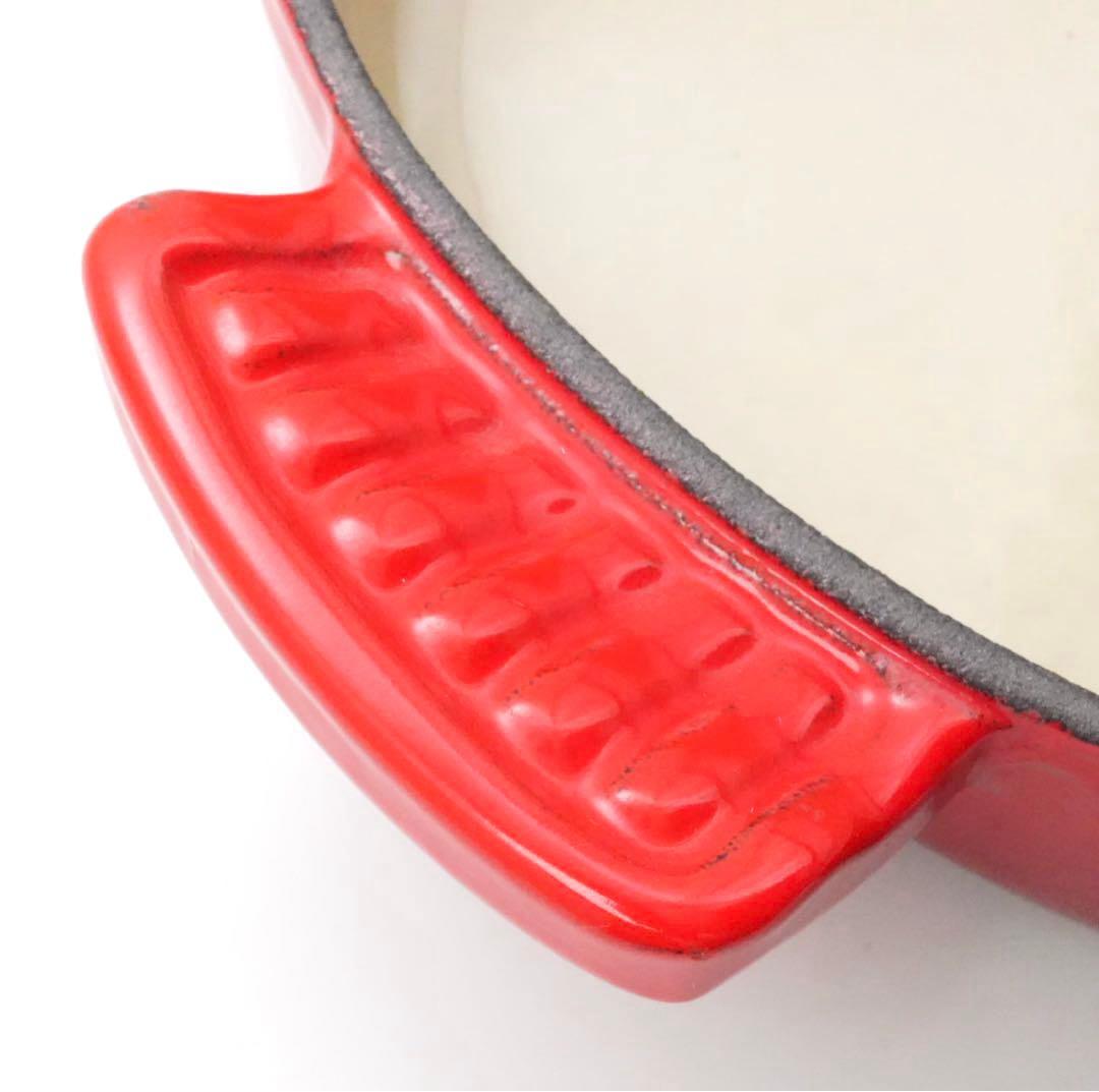 【美品】LE CREUSET　プレートダムール チェリーレッド　18cm