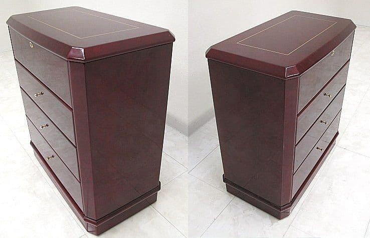 美品　モリカネ バール材 ジュエリーキャビネット 鍵付き ジュエリーチェスト
