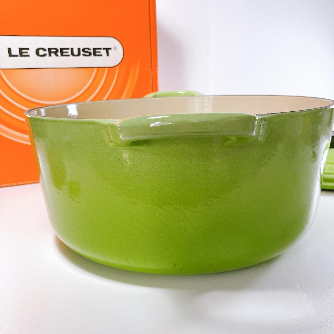 ルクルーゼ ココットロンド 26cm 両手鍋 グリーン　|3350|