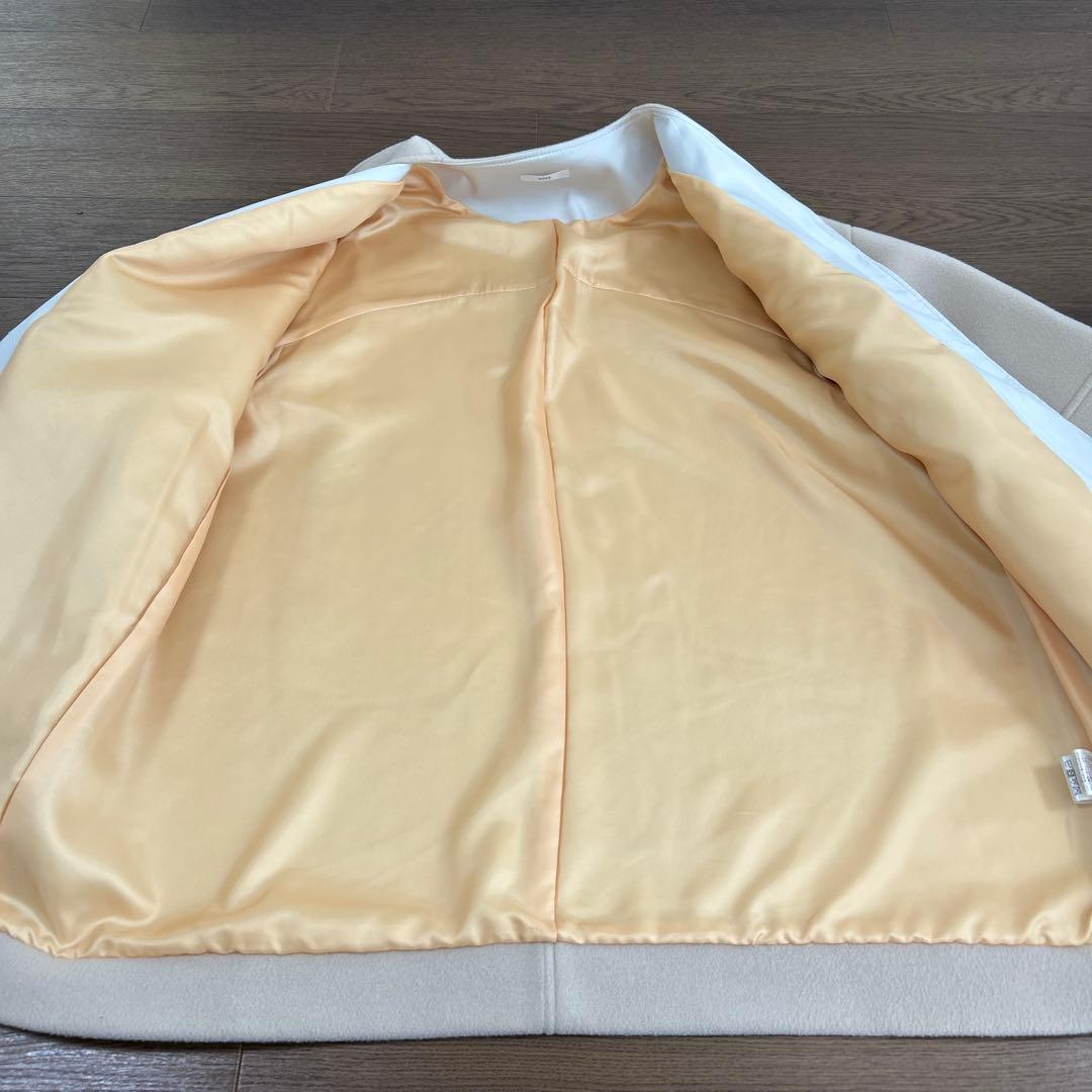 美品★yori★ウールノーカラーコート