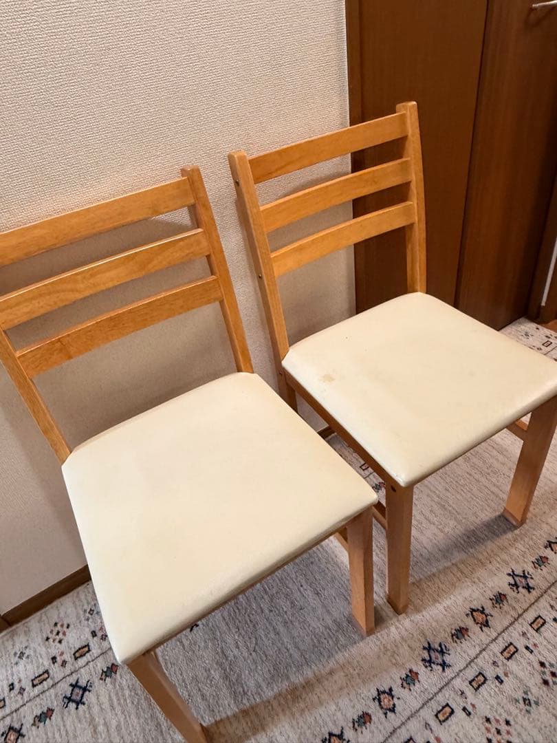 【引き取り】ナチュラル木製ダイニングテーブルとチェアセットベンチ付き