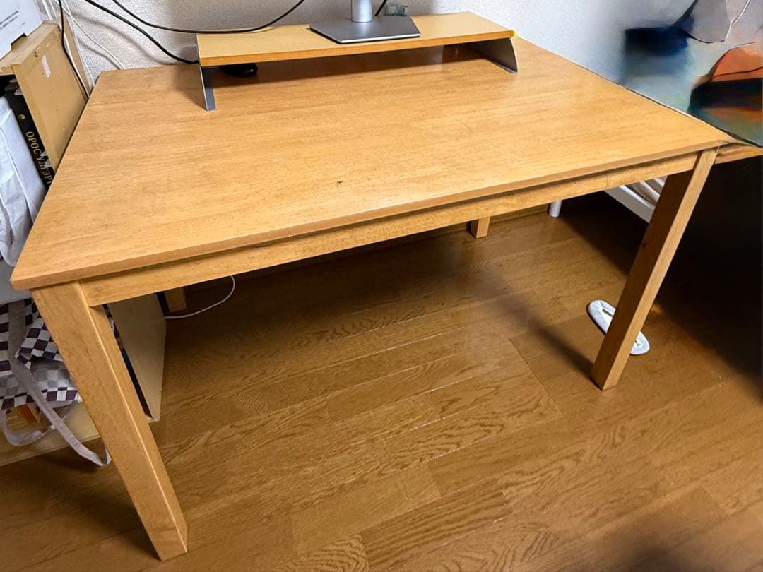 【引き取り】ナチュラル木製ダイニングテーブルとチェアセットベンチ付き