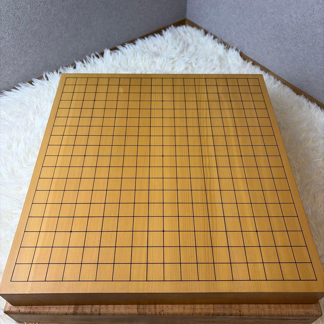 【極美品】本榧 卓上 碁盤 囲碁盤 柾目 ハギ盤 3枚継 厚さ5.5cm