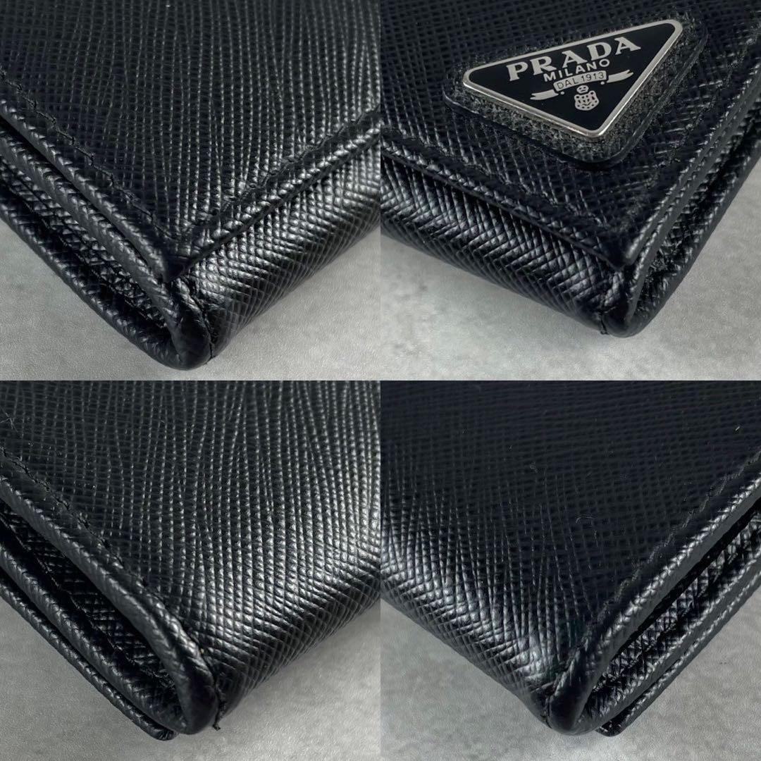【極美品】現行 PRADA ケース 小銭入れ サフィアーノ 三角ロゴ