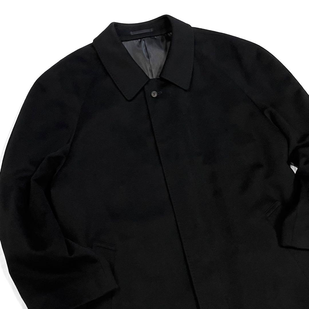 【美品】Gent Laurel ステンカラーコート カシミヤ ロング丈 ブラック