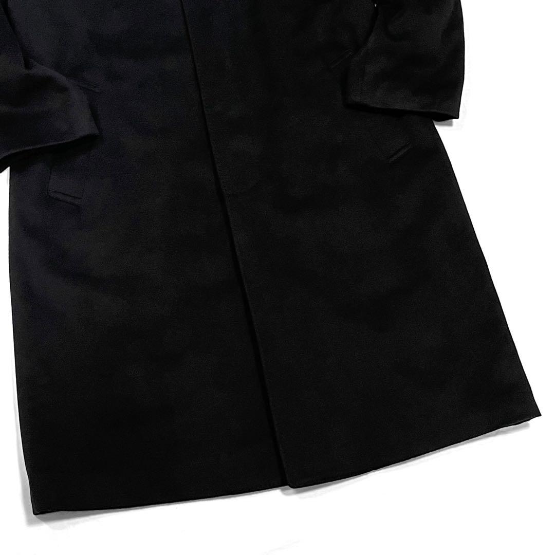 【美品】Gent Laurel ステンカラーコート カシミヤ ロング丈 ブラック