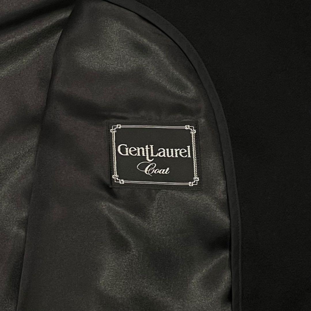 【美品】Gent Laurel ステンカラーコート カシミヤ ロング丈 ブラック