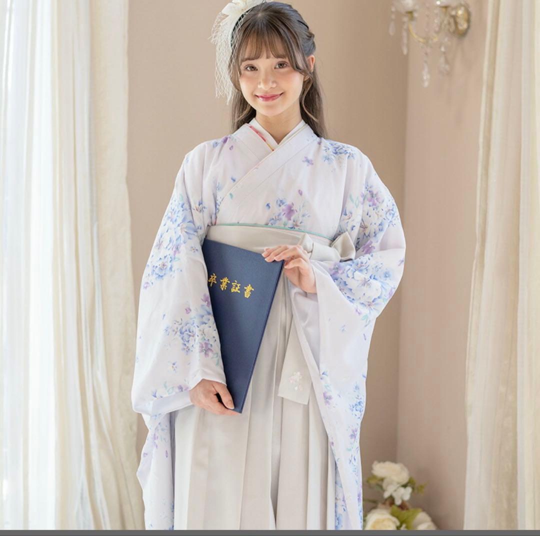 可愛いくすみカラー袴 着物 120cm