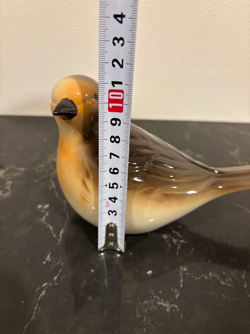 陶器製 鳥の置物 2羽セット 約20cm