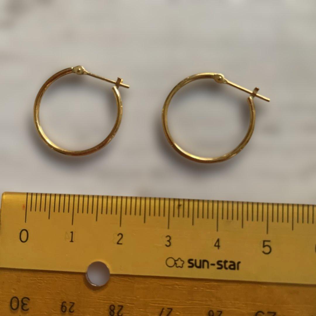 ぽ*ょ様 18Kゴールド フープピアス 未使用 ポーチ付き