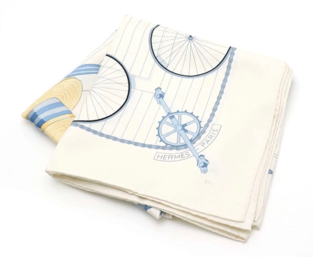 超希少　オールドデザイン　HERMES エルメス　大判スカーフ　シルク 新品