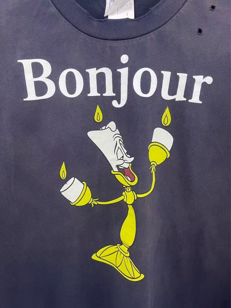 《新品・未使用》BONJOUR ウォッシュ加工 ヴィンテージ 半袖Tシャツ