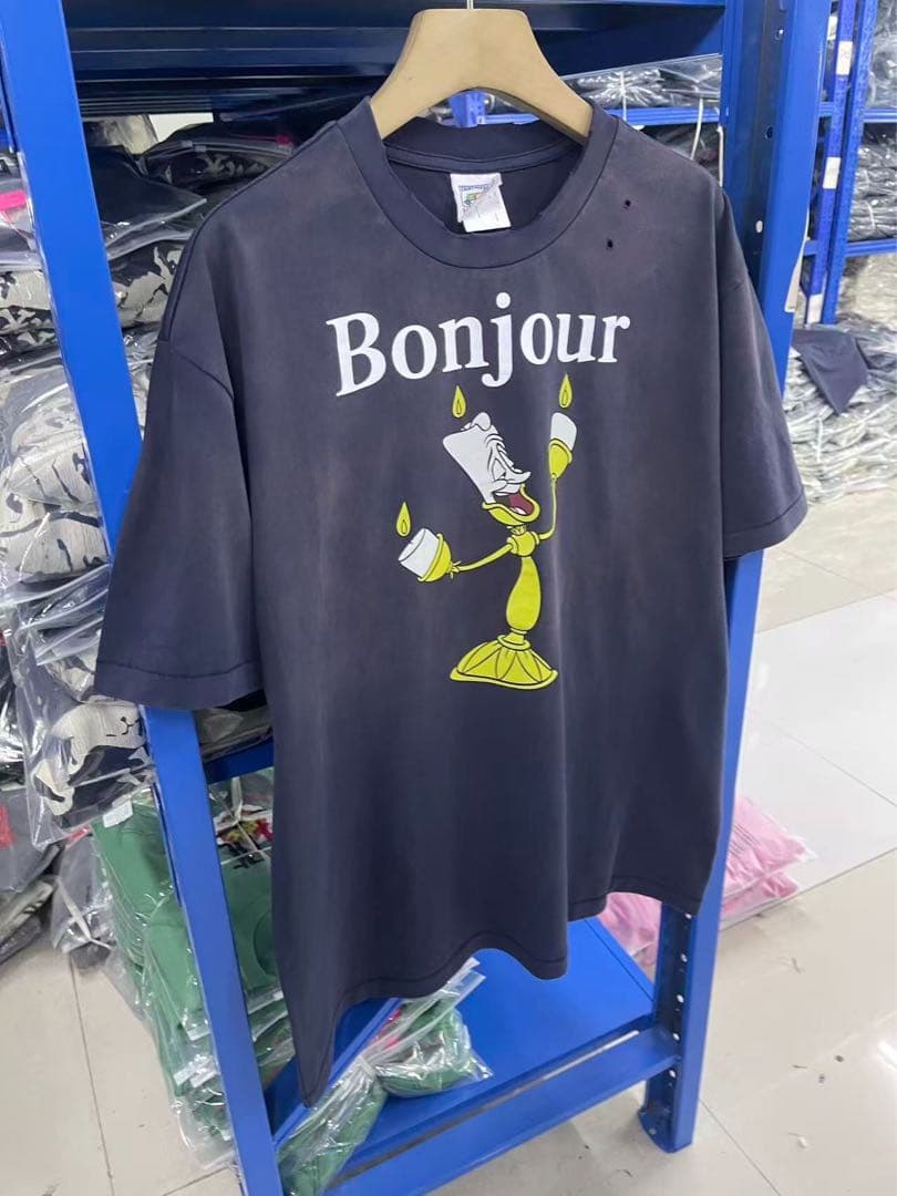 《新品・未使用》BONJOUR ウォッシュ加工 ヴィンテージ 半袖Tシャツ