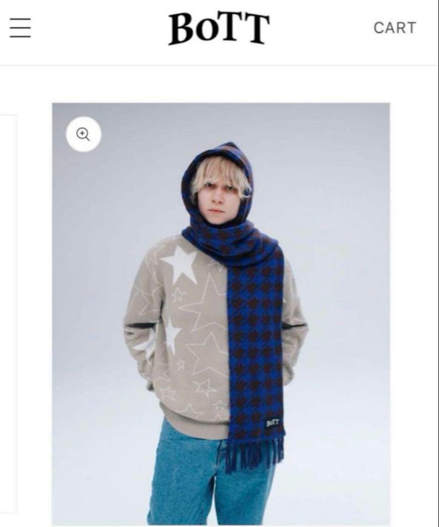 そ*様 【BOTT】24aw HOUNDSTOOTH HOODED SCARF